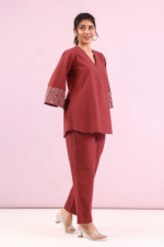 Embroidered Sleeve Cotton Co-ord Set - Image 4