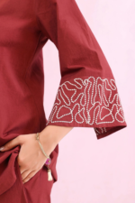 Embroidered Sleeve Cotton Co-ord Set - Image 5