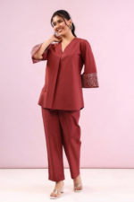 Embroidered Sleeve Cotton Co-ord Set - Image 6