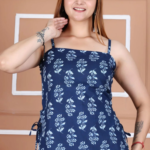 Floral Print Adjustable Strap Cotton Top