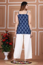 Floral Print Adjustable Strap Cotton Top - Image 4