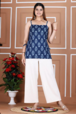 Floral Print Adjustable Strap Cotton Top - Image 5