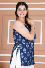 Floral Print Adjustable Strap Cotton Top - Image 6