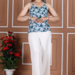 Floral Printed Cotton Top with Adjustable Straps