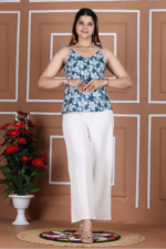 Floral Printed Cotton Top with Adjustable Straps