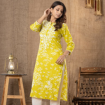 Women Floral Printed Regular Chikankari Pure Cotton Kurta with Trousers